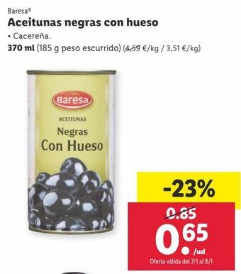 Lidl Aceitunas negras baresa oferta