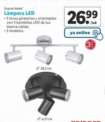 Lidl Lámpara led livarno oferta