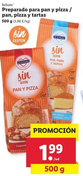 Lidl Belbake Preparado para Pan y Pizza / Pan, Pizza y Tartas 500g oferta