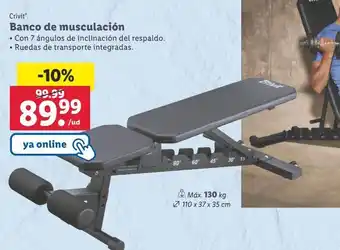 Lidl Banco de musculación crivit oferta