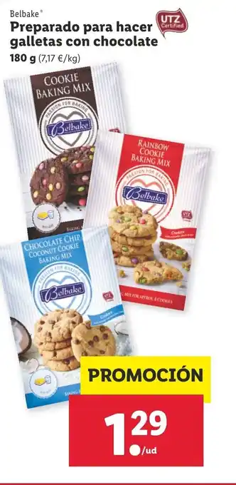 Lidl Belbake Preparado para Hacer Galletas con Chocolate 180g oferta