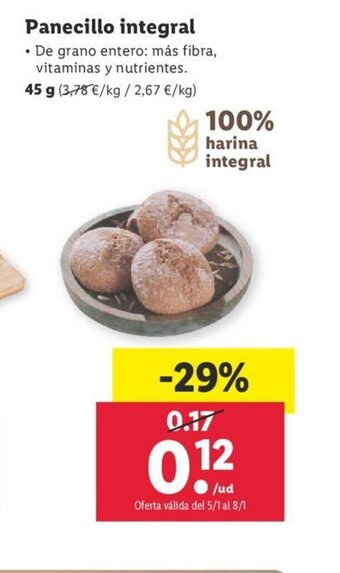 Lidl Panecillo Integral oferta
