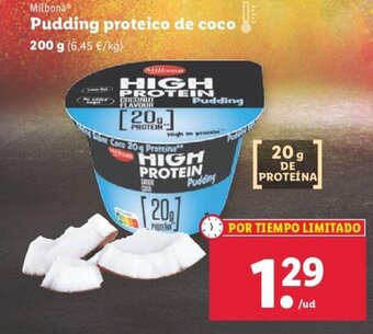 Lidl Pudding Proteico De Coco oferta