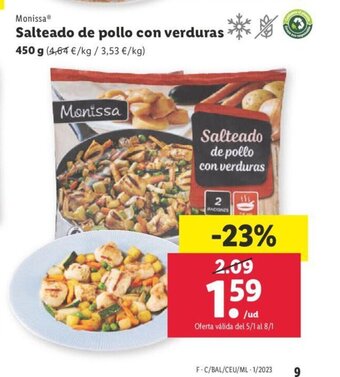Lidl Salteado De Pollo Con Verduras oferta