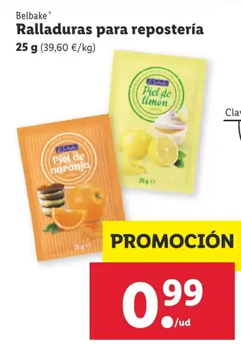 Lidl Belbake Ralladuras para Repostería 25g oferta