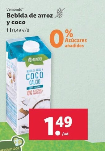 Lidl Bebida De Arroz Y Coco oferta