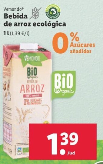 Lidl Bebida De Arroz Ecologica oferta