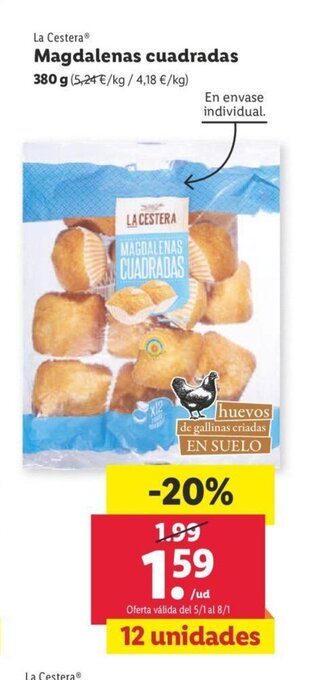 Lidl Magdalenas Cuadradas oferta
