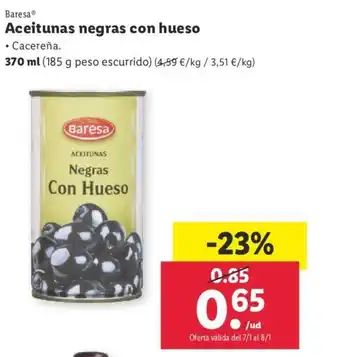 Lidl Aceitunas Negras Con Hueso oferta