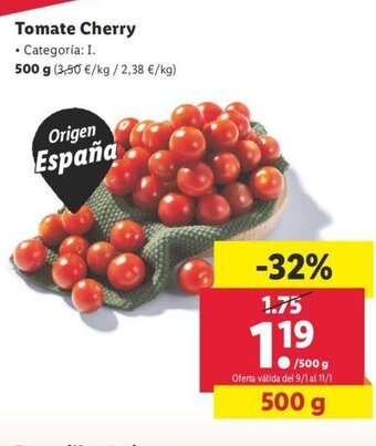 Lidl Tomate Cherry oferta
