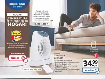 Lidl Calefactor Con LCD oferta