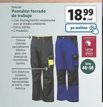 Lidl Pantalon Forrado De Trabajo oferta