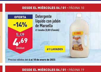 ALDI Detergente Liquido Con Jabon De Marsella oferta