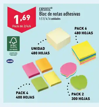 ALDI Bloc De Notas Adhesivas oferta