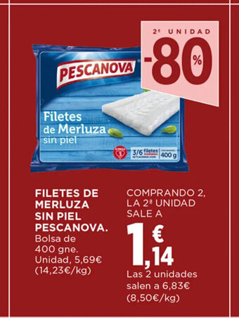 Hipercor Filetes De Merluza Sin Piel Pescanova oferta
