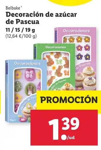 Lidl Belbake Decoración de Azúcar de Pascua 11 / 15 / 19g oferta