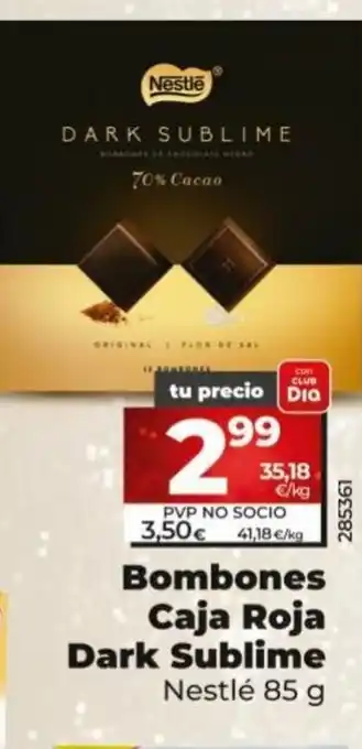 Dia Bombones Caja Roja Dark Sublime oferta