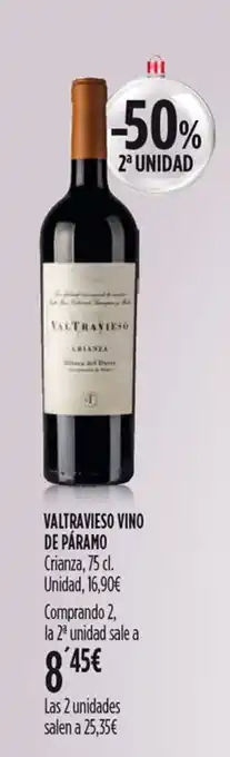 Hipercor Valtravieso vino de páramo oferta