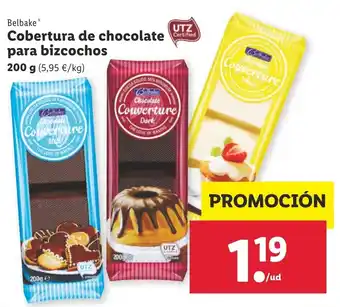 Lidl Belbake Cobertura de Chocolate para Bizcochos 200g oferta