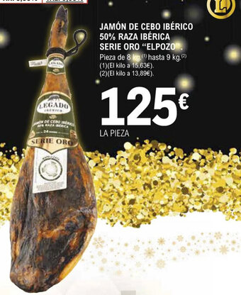 E.Leclerc Jamón De Cebo Ibérico 50% Raza Ibérica Serie Oro "Elpozo" oferta