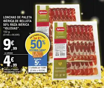 E.Leclerc Lonchas de Paleta Ibérica De Bellota 50% Raza Ibérica "Iglesias" oferta