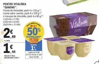 E.Leclerc Postre Vitalínea "Danone" oferta