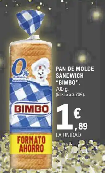 E.Leclerc Pan De Molde Sándwich "Bimbo" oferta