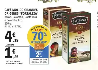 E.Leclerc Café Molido Grandes Origenes "Fortaleza" oferta