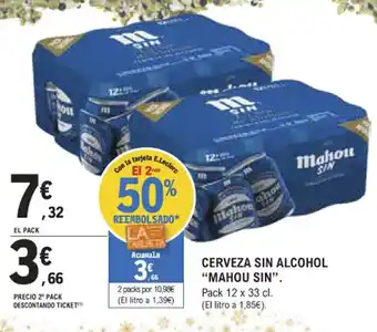 E.Leclerc Cerveza Sin Alcohol "Mahou Sin" oferta