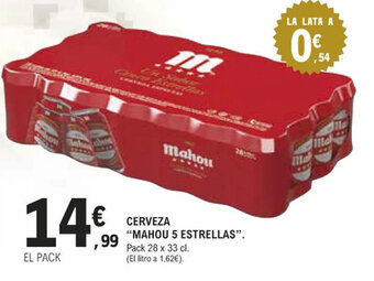 E.Leclerc Cerveza "Mahou 5 Estrellas" oferta