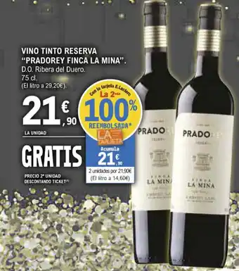 E.Leclerc Vino Tinto Reserva "Pradorey Finca La Mina" oferta
