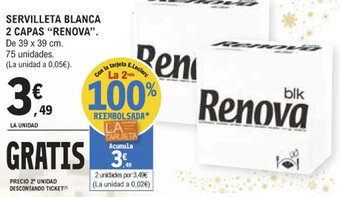 E.Leclerc Servilleta Blanca 2 Capas "Renova" oferta