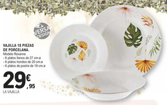 E.Leclerc Vajilla 18 Piezas De Porcelana oferta