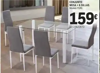 E.Leclerc Conjunto Mesa + 6 Sillas oferta