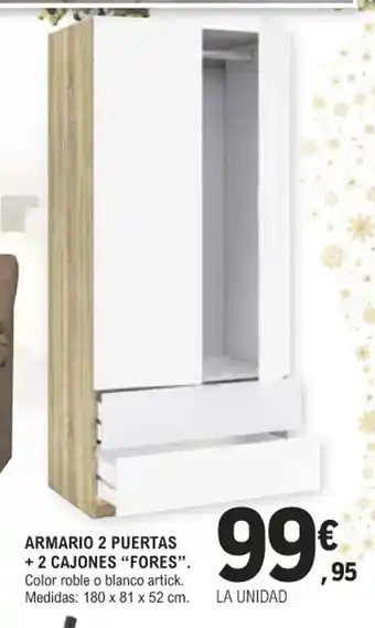 E.Leclerc Armario 2 Puerts + 2 Cajones "Fores" oferta