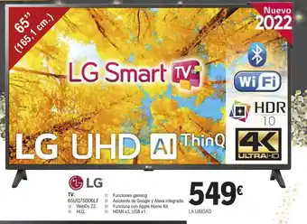 E.Leclerc LG Tv 65UQ75006LF oferta