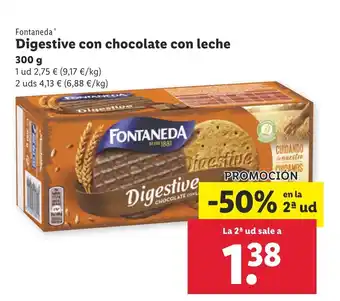 Lidl Fontaneda Digestive con Chocolate con Leche 300g oferta