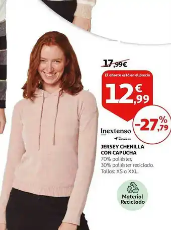 Alcampo Inextenso jersey chenilla con capucha oferta