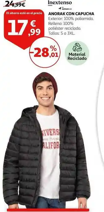 Alcampo Inextenso anorak con capucha oferta