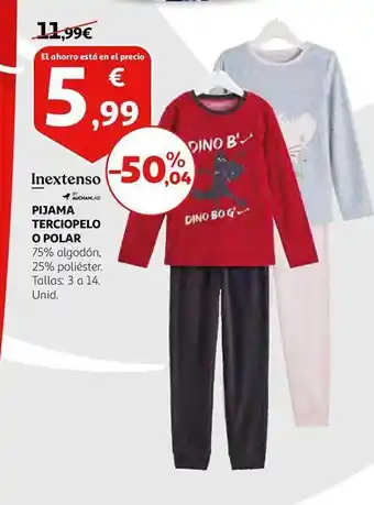 Alcampo Inextenso pijama terciopelo o polar oferta