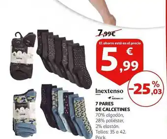Alcampo Inextenso 7 pares de calcetines oferta