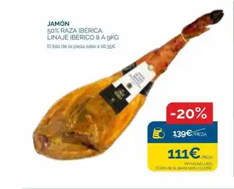 Cash Ecofamilia Jamón 50% raza ibérica linaje ibérico oferta
