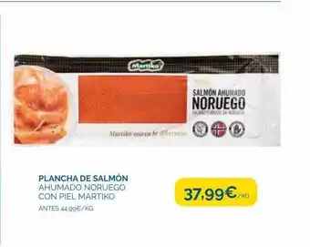 Plancha de salmón ahumado noruego con piel martiko