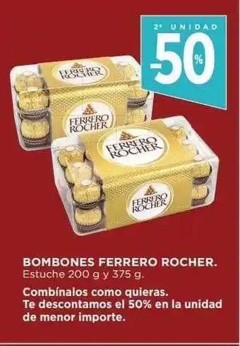 Hipercor 2a unidad -50% bombones ferrero rocher oferta