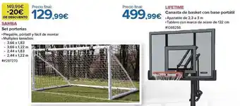 Costco Samba set porterias lifetime canasta de basket con base portátil oferta