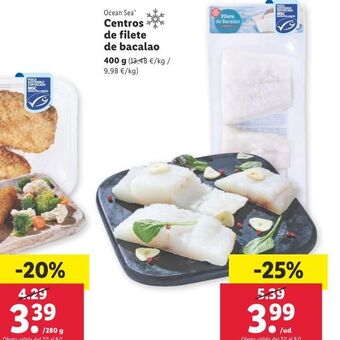 Lidl Centros de filete de bacalao oferta