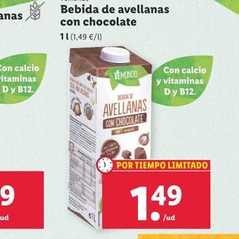 Lidl Bebida de avellanas con chocolate oferta