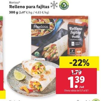 Lidl Relleno para fajitas oferta