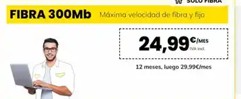 MÁSmóvil €/mes iva incl. 12 meses, luego 29,99€/mes oferta