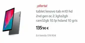 App Informática Tablet lenovo lenovo oferta